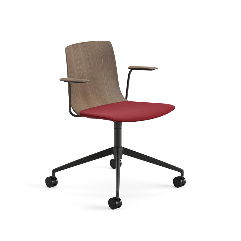 Aava 02 Chair with Trestle on Wooden Casters | Arper GB